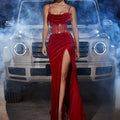 Rhinestone Velvet Banquet Tights Evening Dress