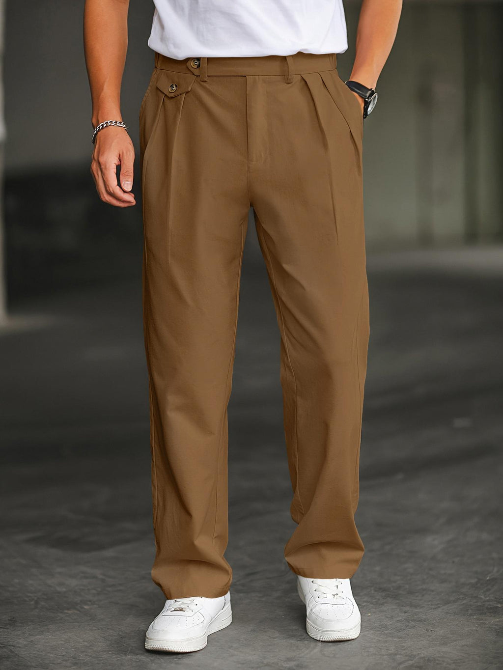Pantalon casual avec plis doubles