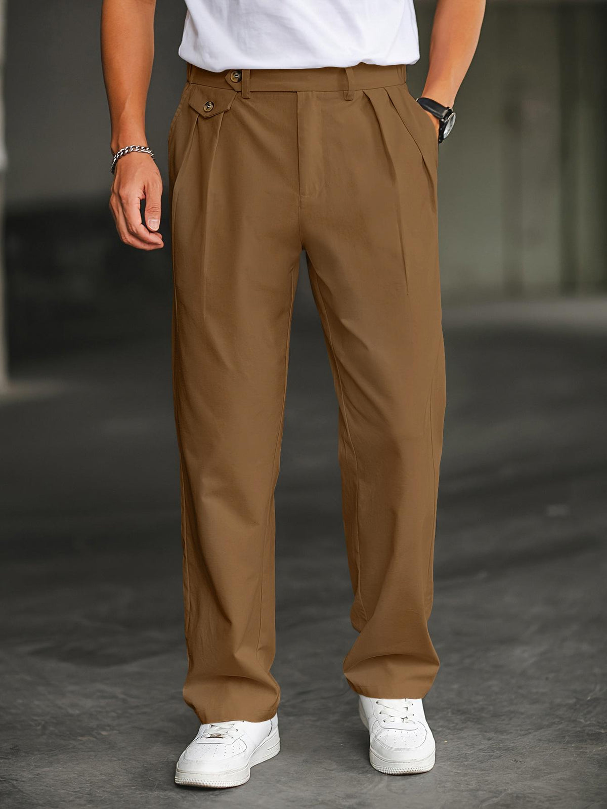 Pantalon casual avec plis doubles