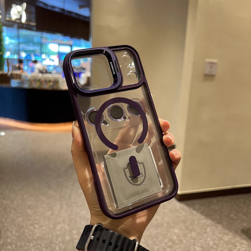 Coque téléphonique avec support de lentille métallique et protecteur de lentille intégré