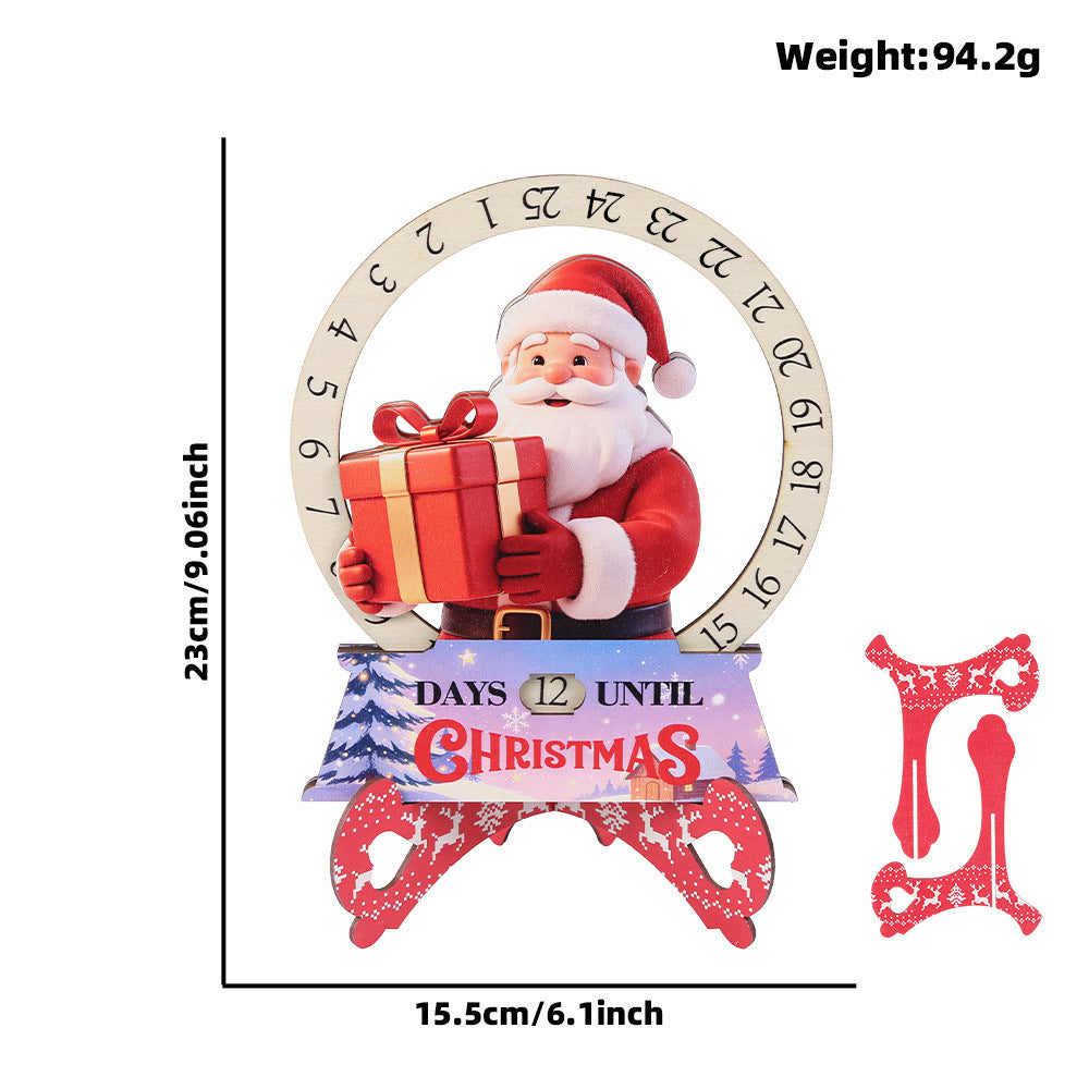 Créative Cartoon Countdown Christmas Wooden Tabletop Craft