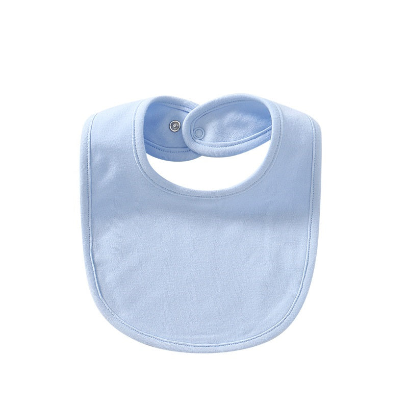 Bébé Produits Coton Bib de couleur solide avec boucle cachée Serviette Salive Multi-couleur En option