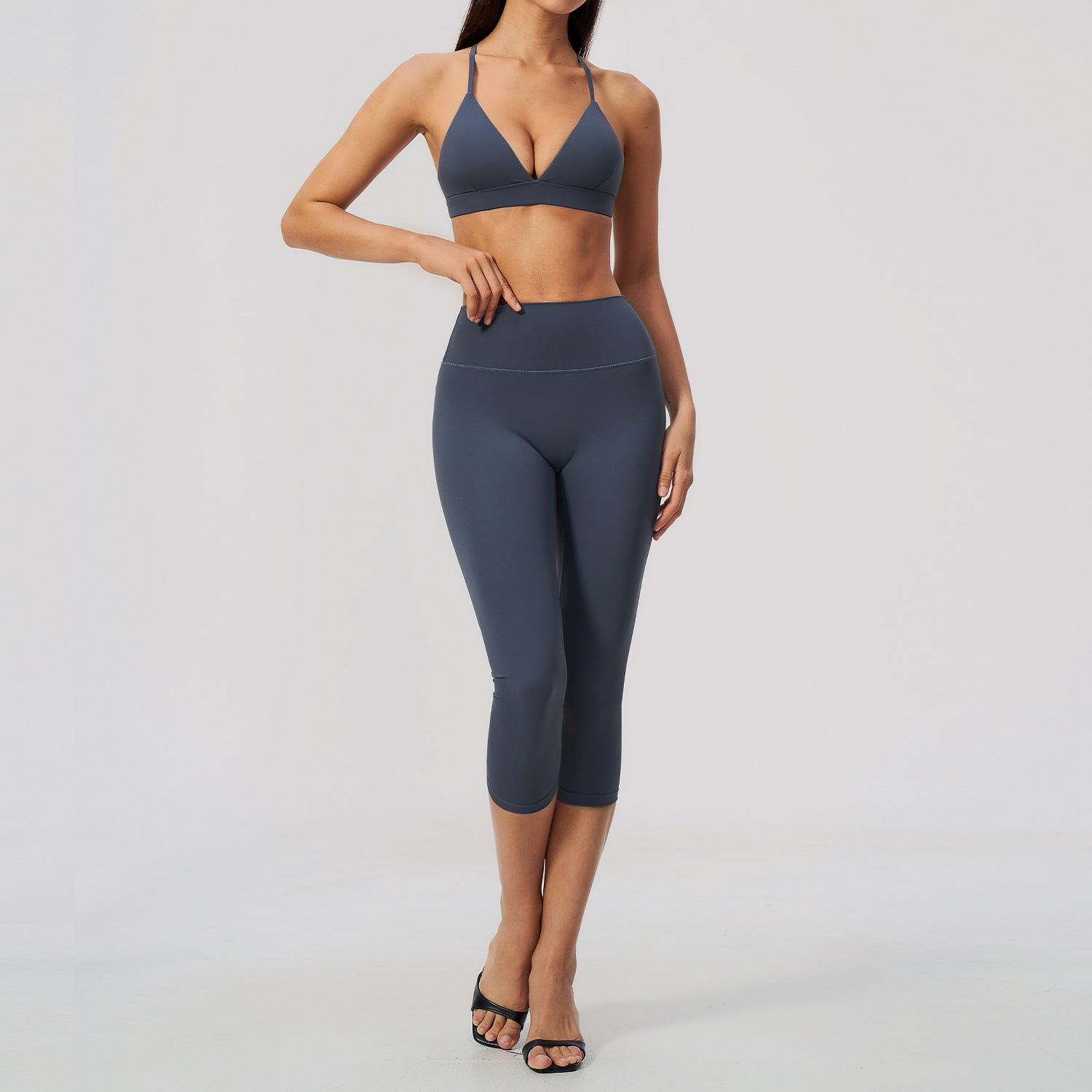 Femmes Tight-Fitting Quick-Drying Capris High-Waisted Yoga Wear