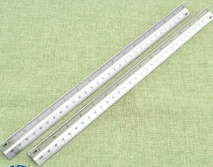 30cm Métal Silver Architect Technique Triangle Règle