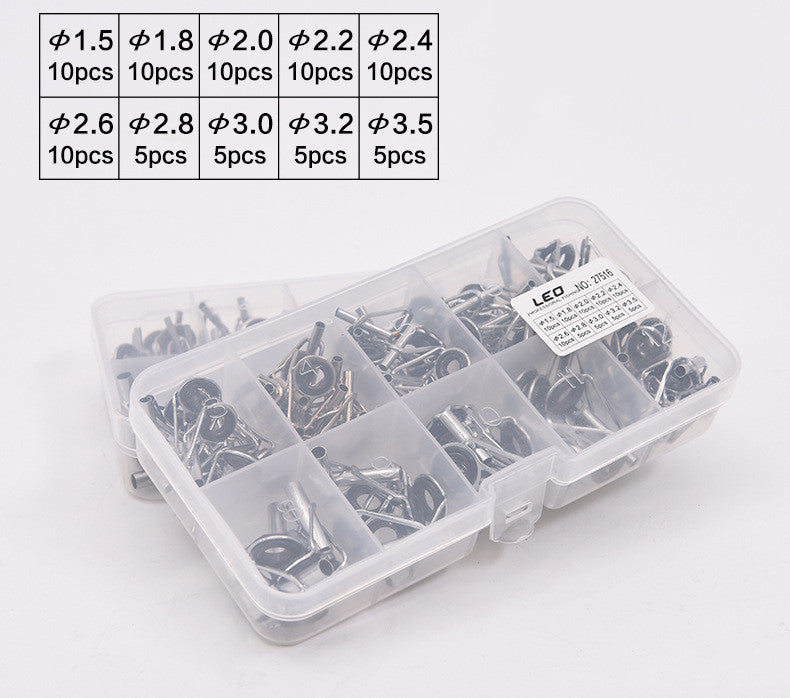 Boxed Sea Fishing Rod Rod Légèrement Guide Ring Set 80pcs Accessoires d'équipement de pêche