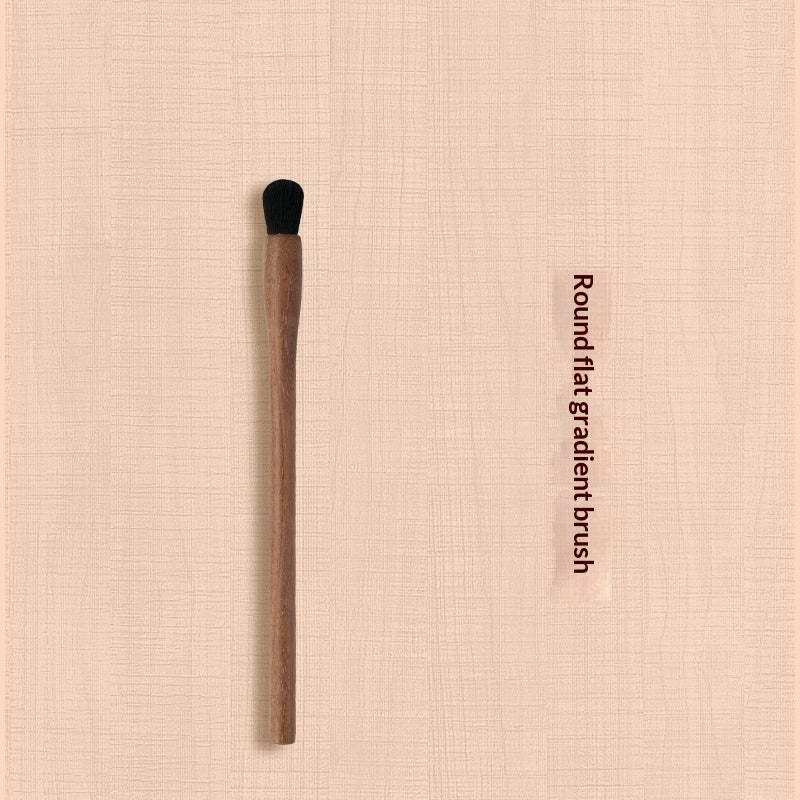 H Set Brosse Vintage Brosse de maquillage en noyer noir doux