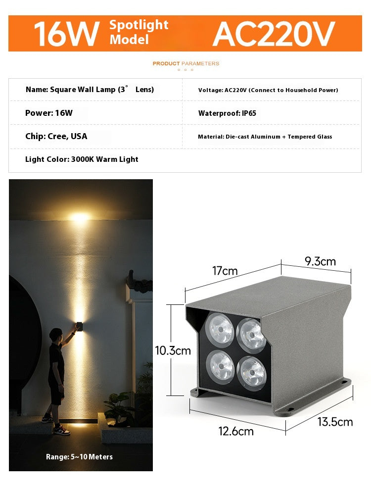 Lampe murale extérieure étanche Facade éclairage double tête