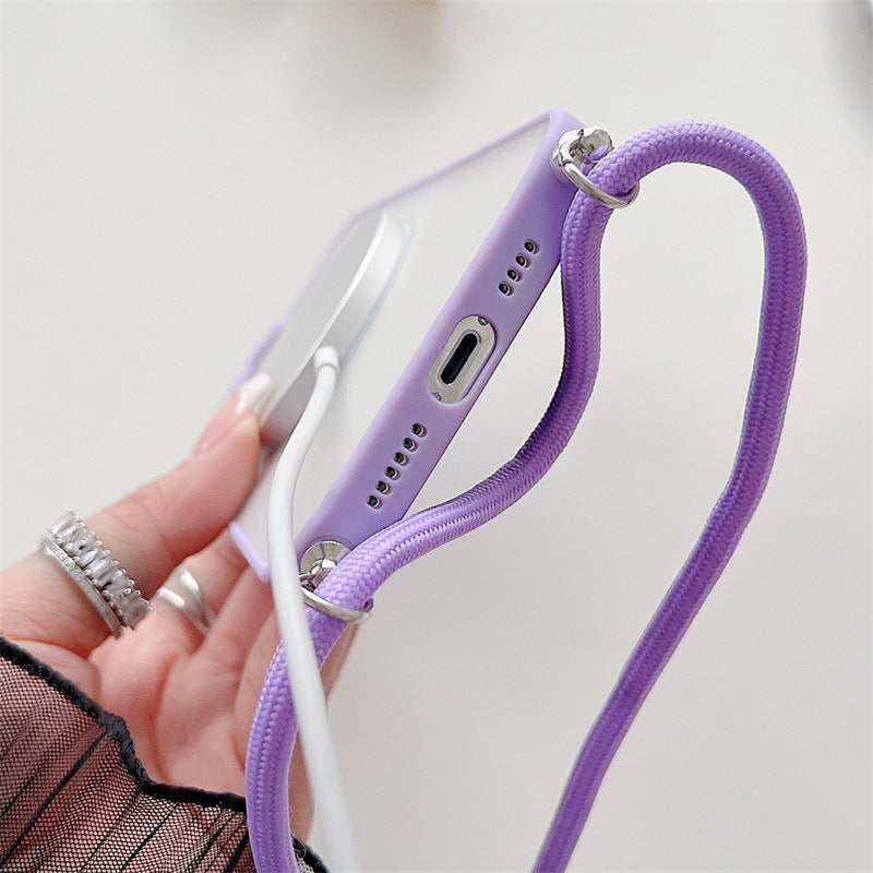 Étui magnétique pour téléphone Lanyard Transparent Crossbody Résistance à la chute
