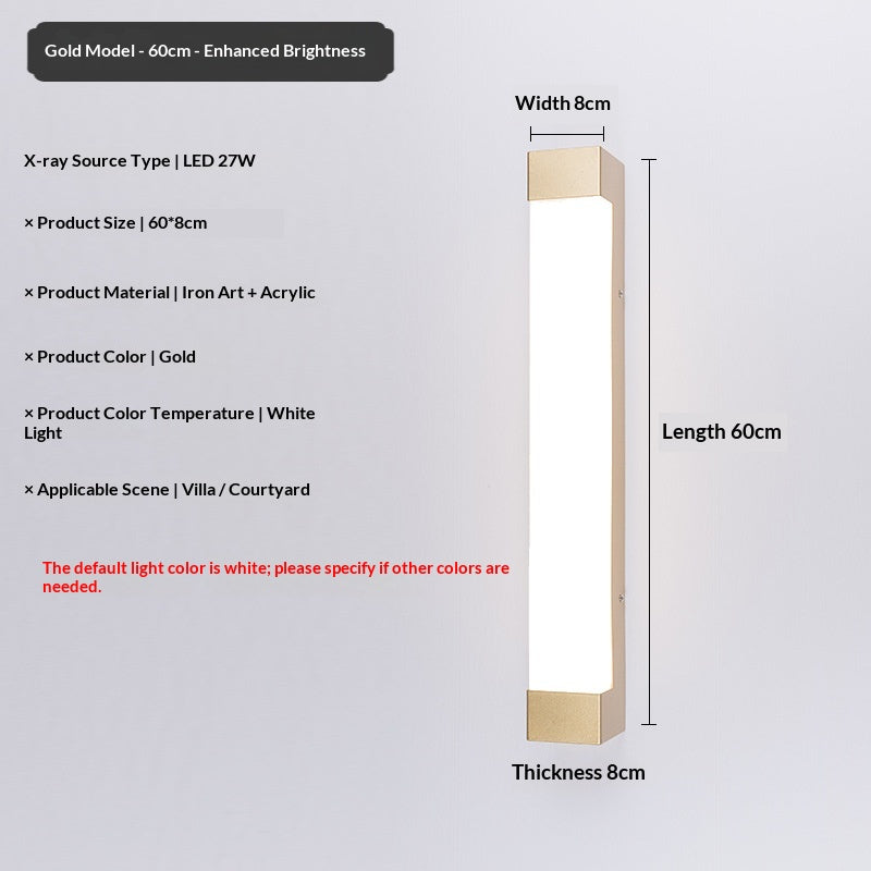 Long Mur Sconce Extérieur Courtyard Lumière