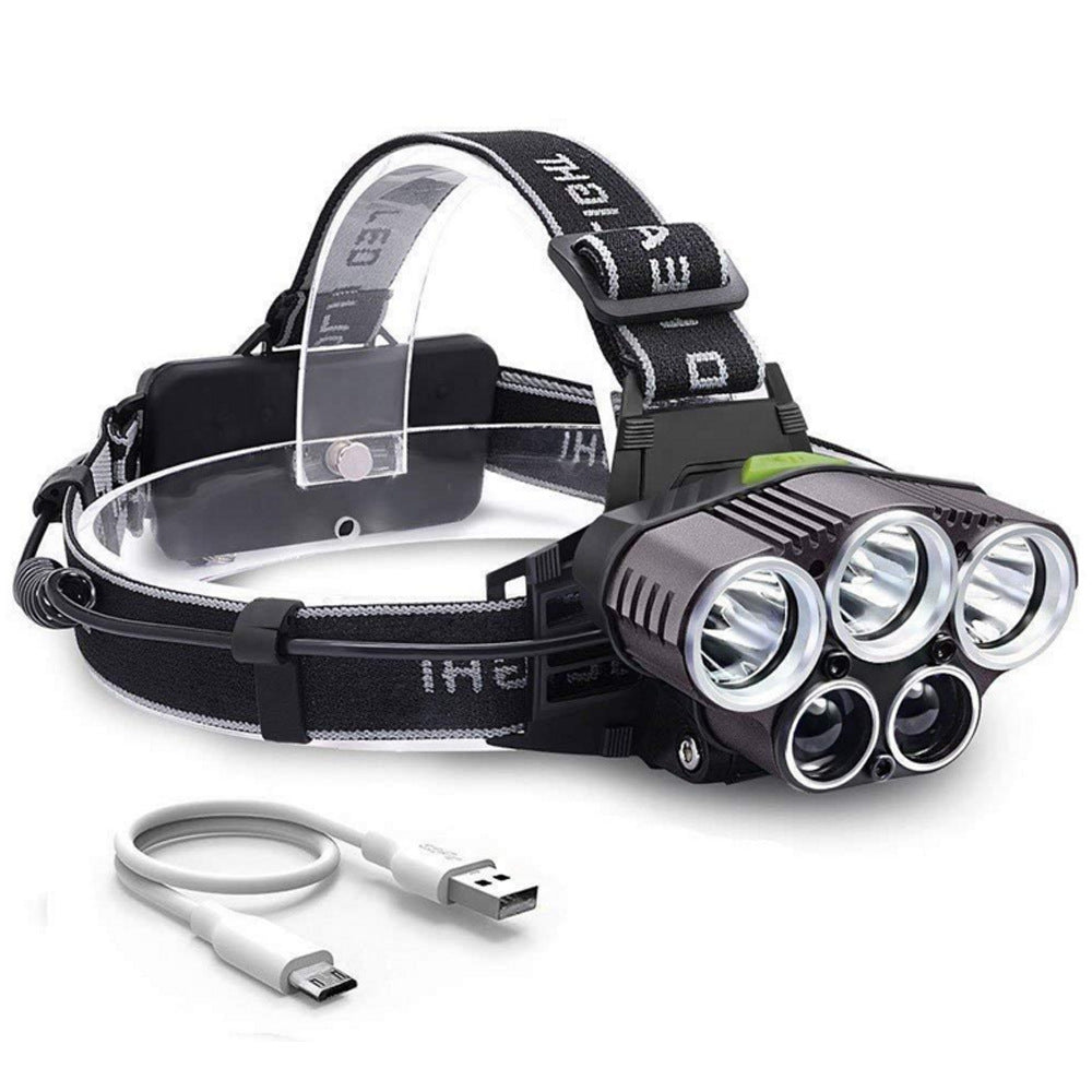 6-mode USB rechargeable de la pêche de nuit 5LED phare