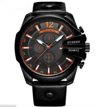 Montre homme à trois yeux décorée en grand cadran mode
