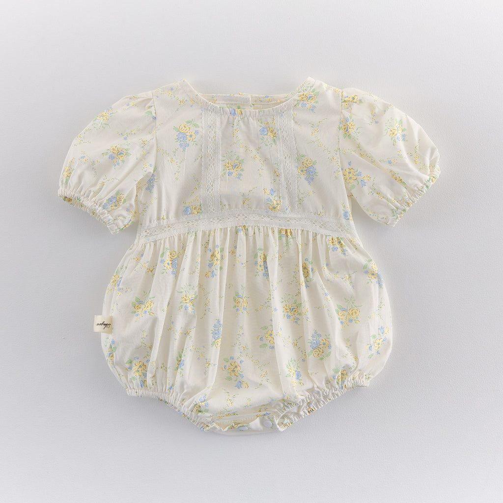 Été style coréen bébé fille Romper avec une impression florale