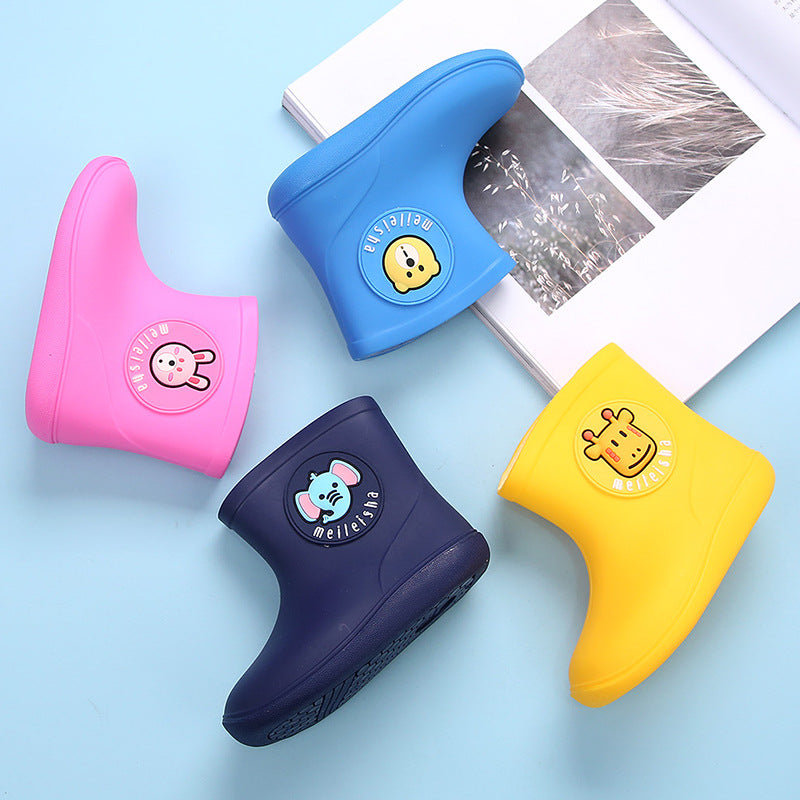 Chaussures en caoutchouc élégant antidérapant pour hommes et femmes & Bottes de pluie pour bébé Velvet