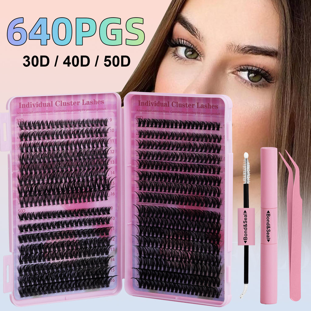 Segmented False Eyelashes 640 Clusters Large Capacity