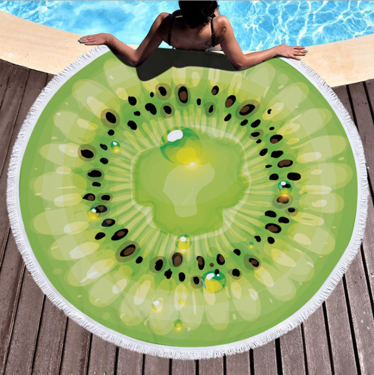 Tapis de plage rond de fruits