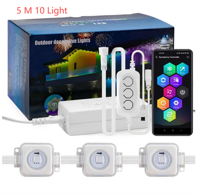 Intelligent LED Eaves Outdoor Waterproof RBG Colorful lumière décorative