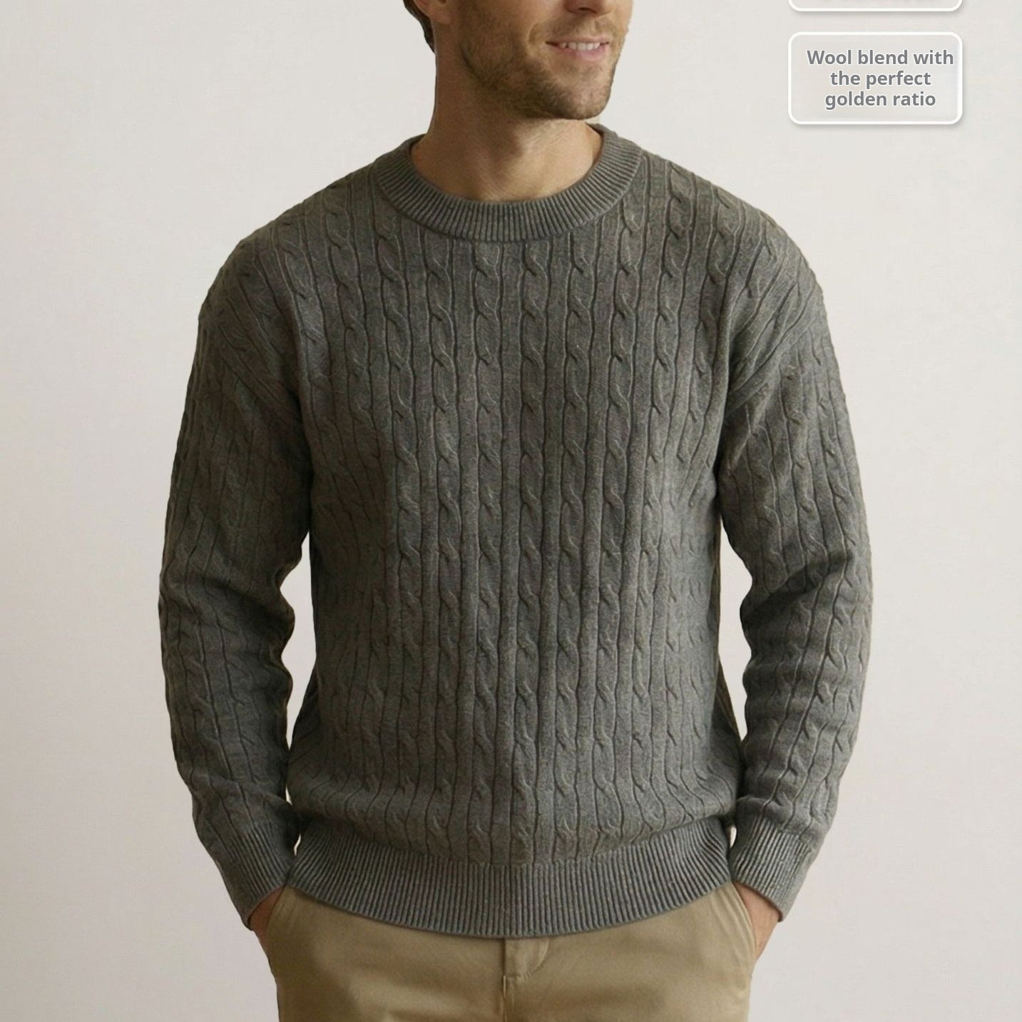 Pull-over en col rond à col rond pour hommes