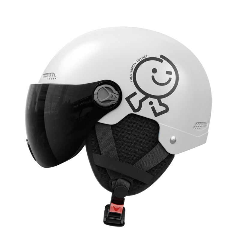Casque de sécurité couleur solide de moto pour femmes