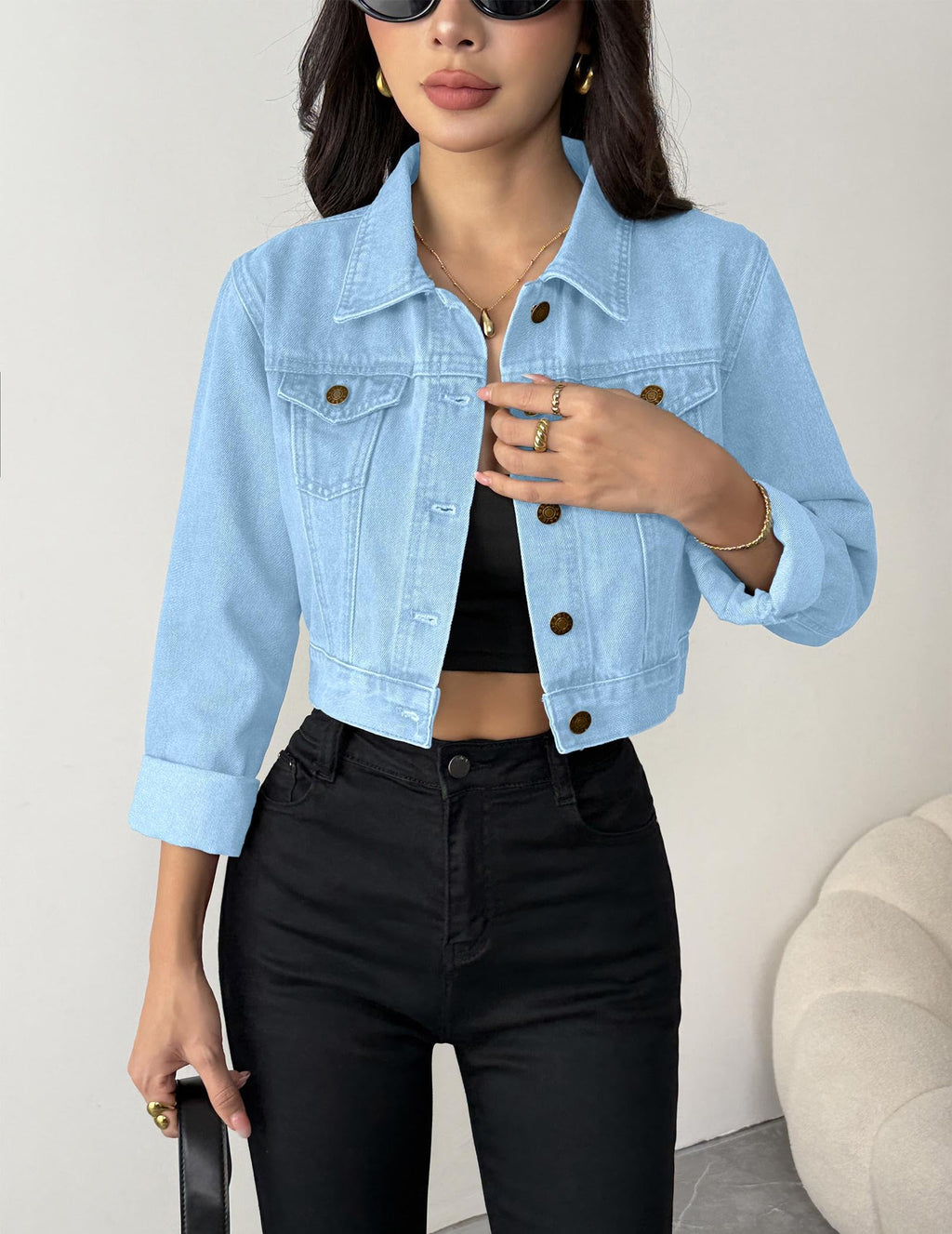 Femmes Européen et américain Printemps et été Commerce extérieur Amazon Temu Femmes Denim Top