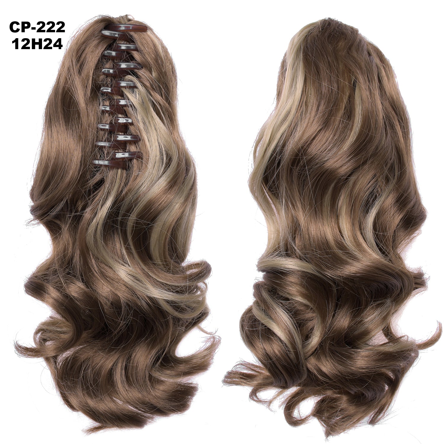 Long Wave Ponytail Wrap autour de Ponytail Clip dans les cheveux Headwear Gris Coiffure Exten naturel