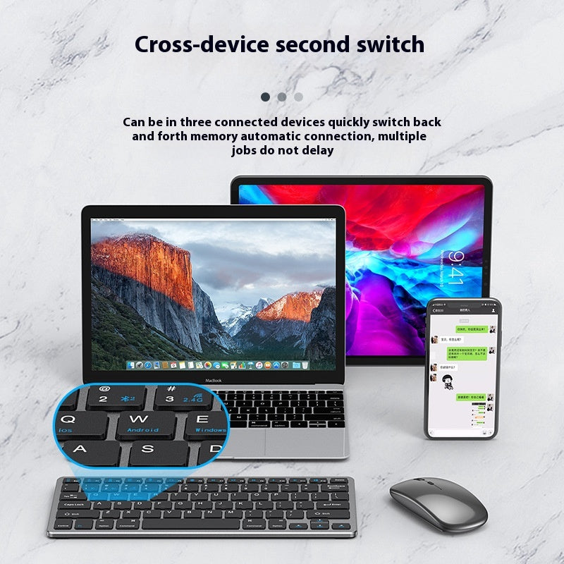 Mouse de clavier sans fil Ultra-fine combinaison rechargeable Bluetooth