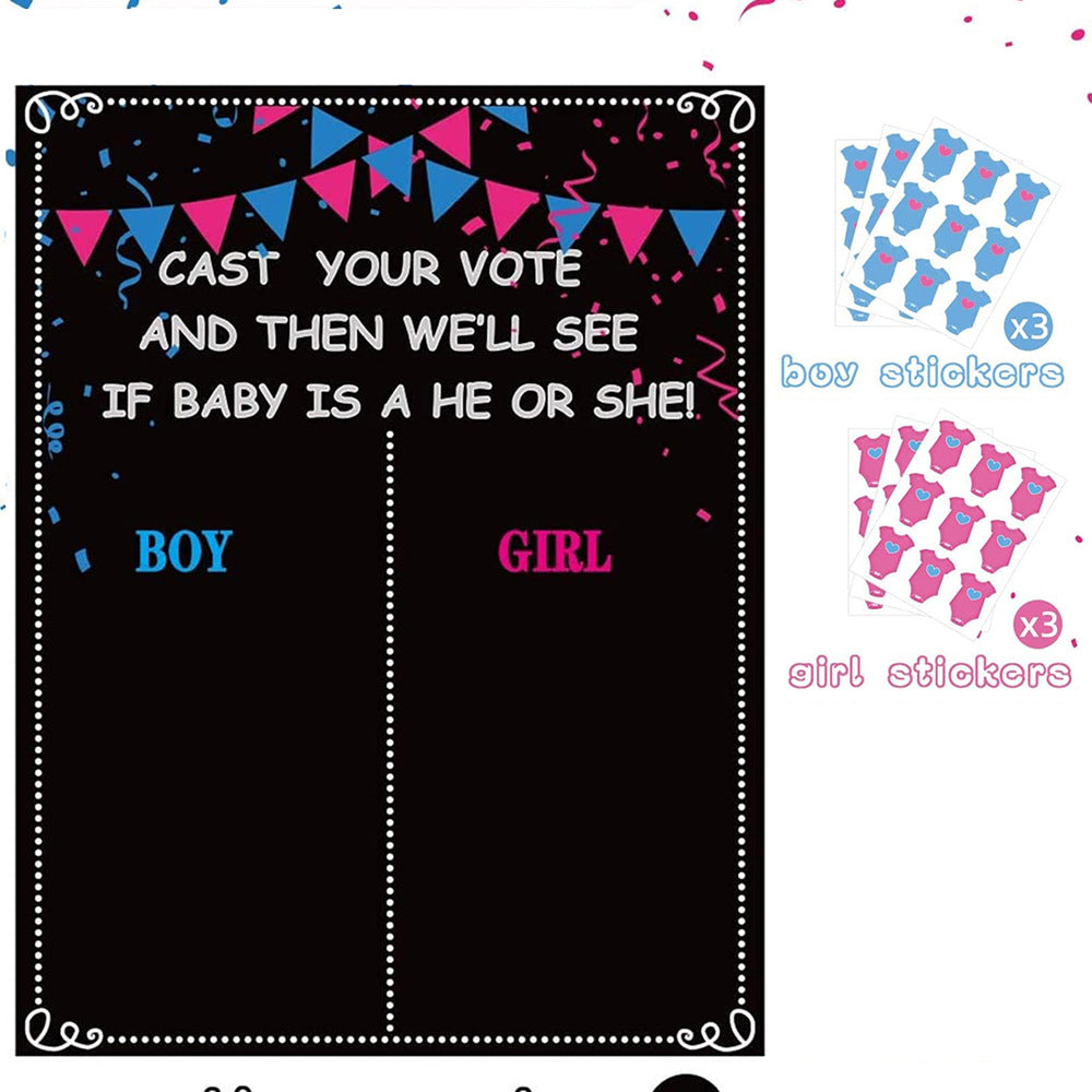 Bébé Sexe Reveal Vote garçon ou fille affiche panneau Sticker