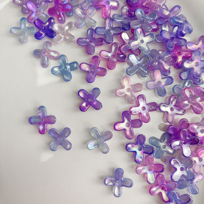 Perles de fleurs acryliques 4-Petal Lumineuses Glow-in-the-Dark
