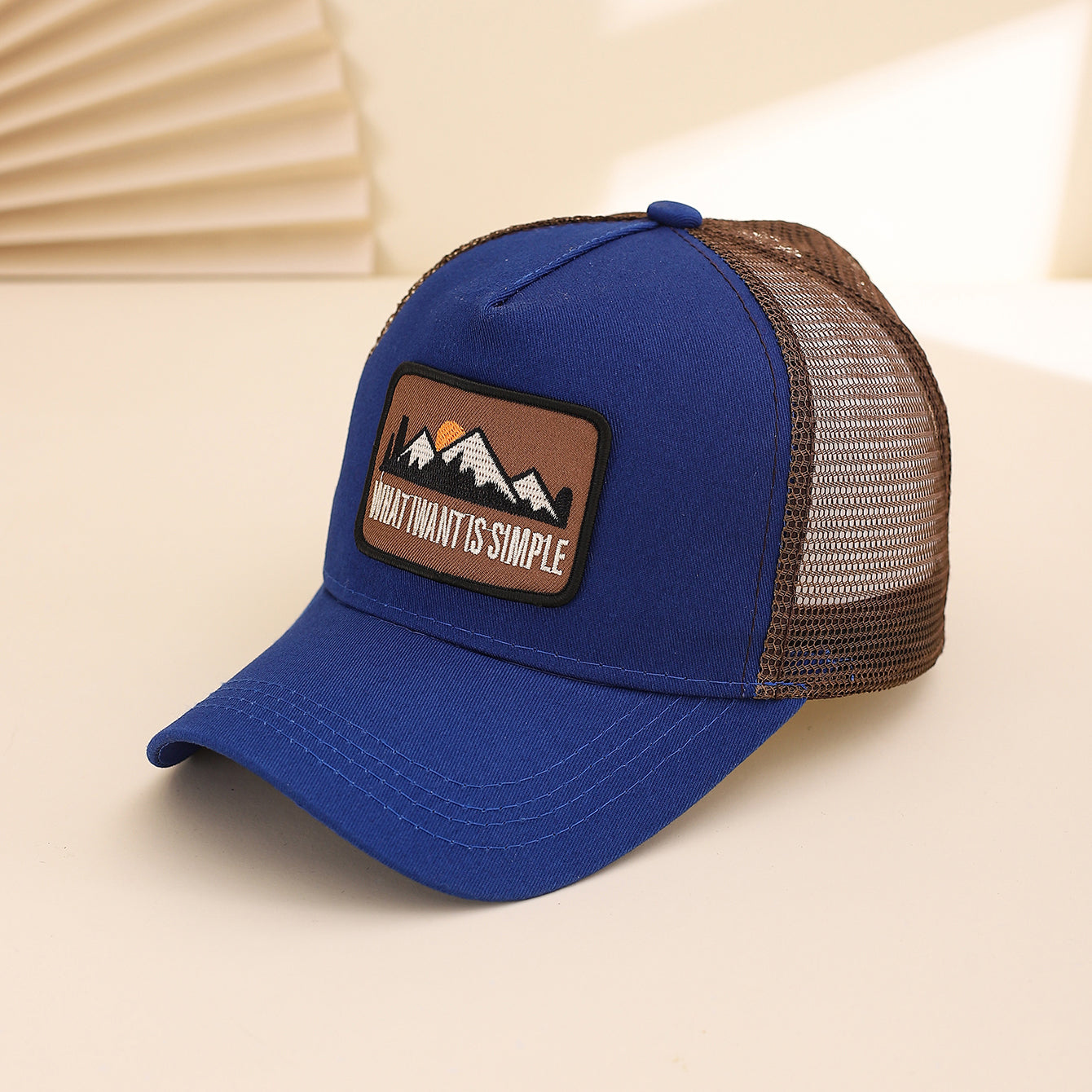 Patchwork homme Sunset Mountain Mesh Casquette de baseball