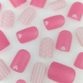 Bandes d'art à ongles carrées de style européen avec rayures et pois