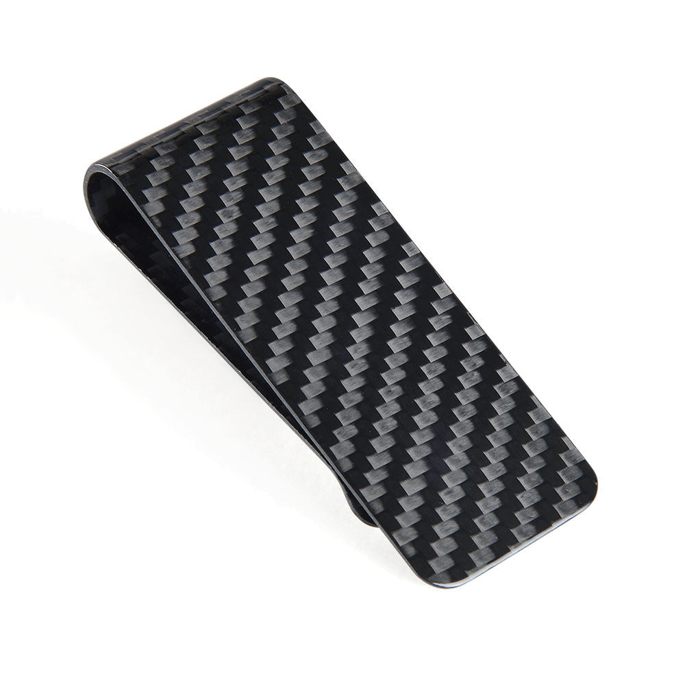 Clips d'argent en fibre de carbone véritable minimaliste