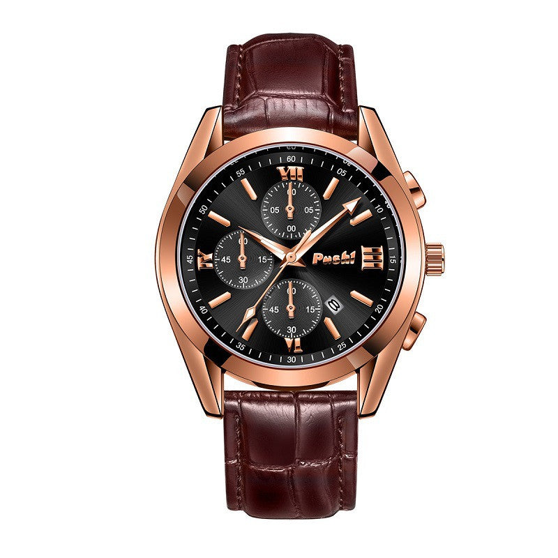 Montre Quartz Montre haute de gamme en cuir véritable montre imperméable pour hommes