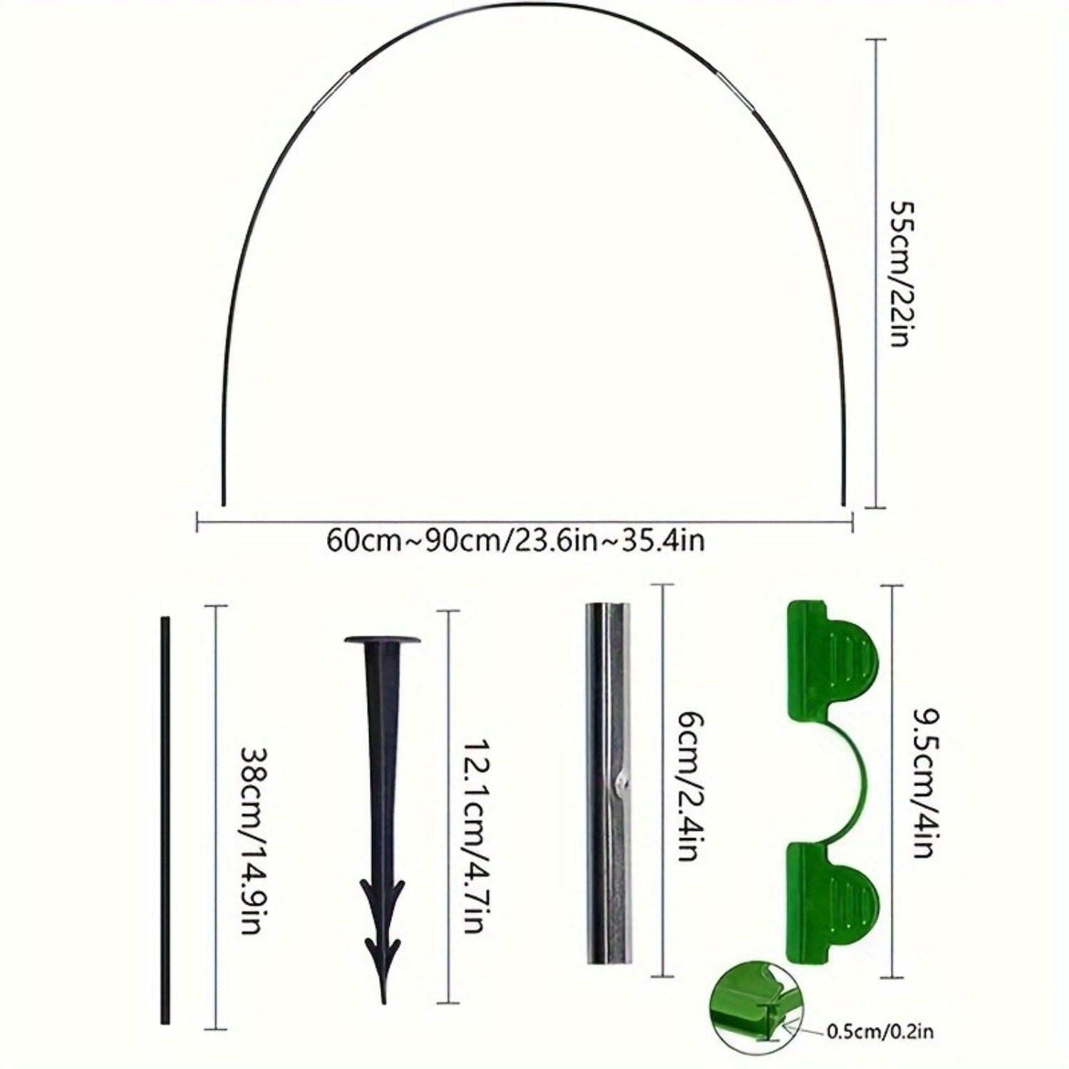 Ensemble de 54 pièces d'arches de jardin en fibre de verre réglable