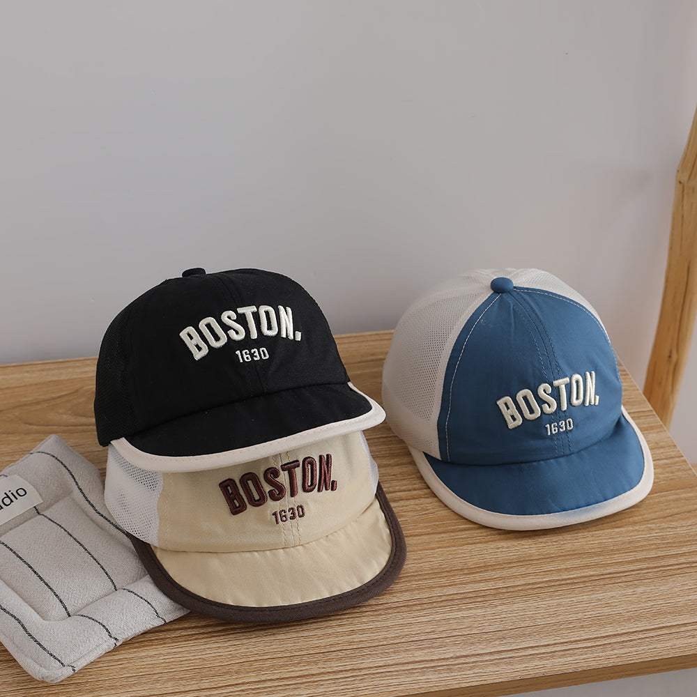 Chapeaux de bébé garçon et fille - lettre brodée à la mode et occasionnelle Short Brimmed Baseball