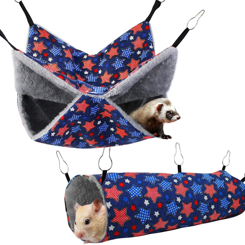 Set de hamacs pour petits animaux de compagnie et tunnel tubulaire suspendu