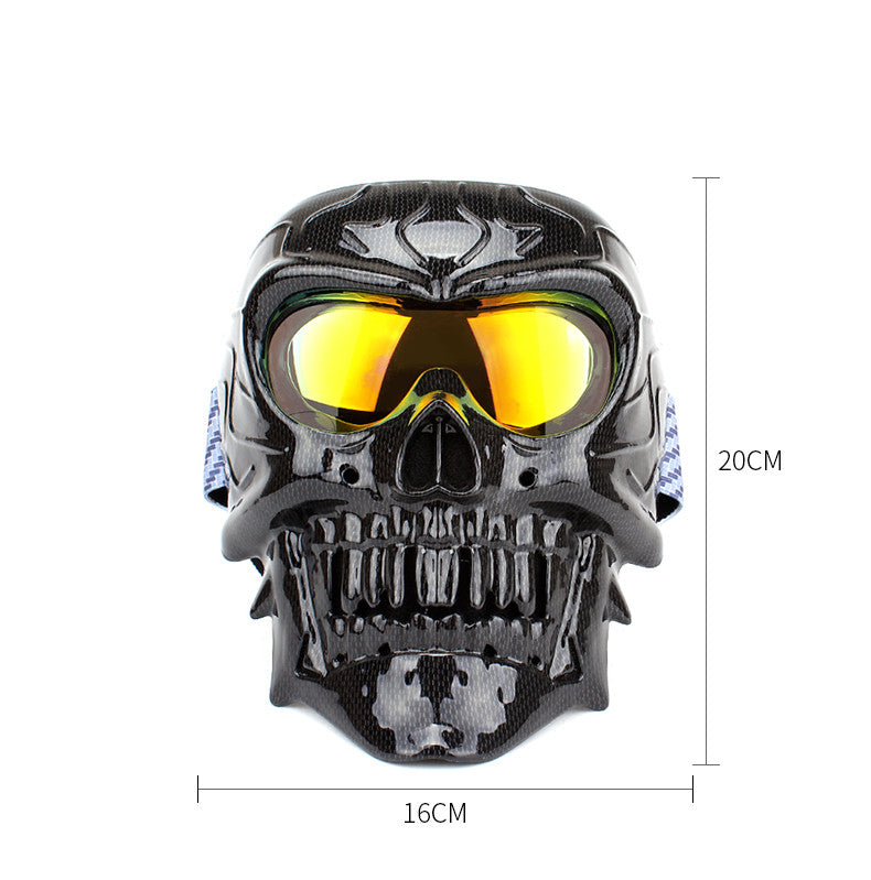 Masque visage Moto Masque coupe-vent Crâne Lunettes Homme