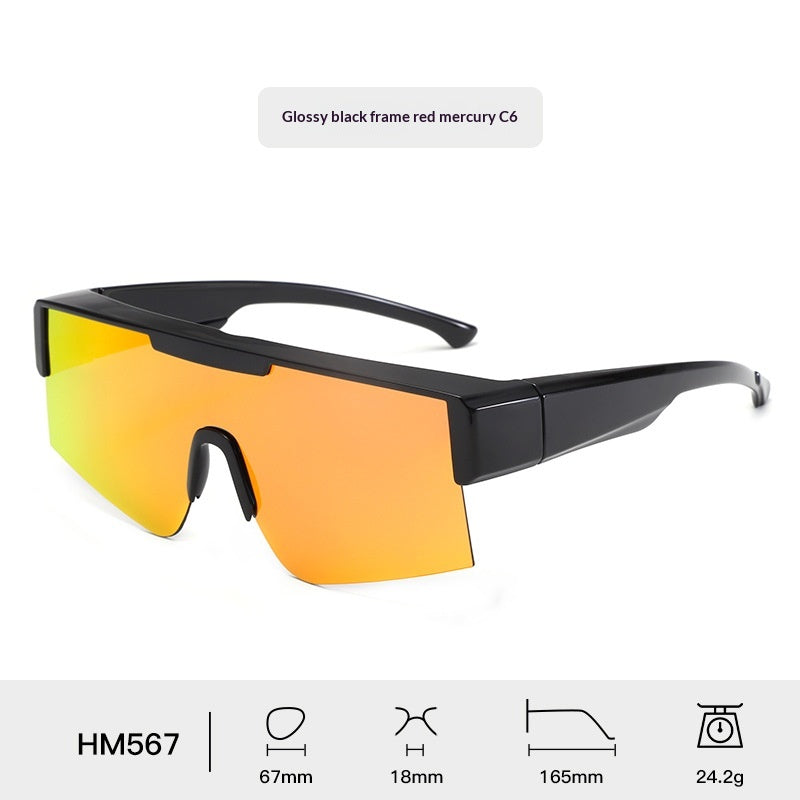 Lunettes de soleil à vélo colorées avec un boîtier