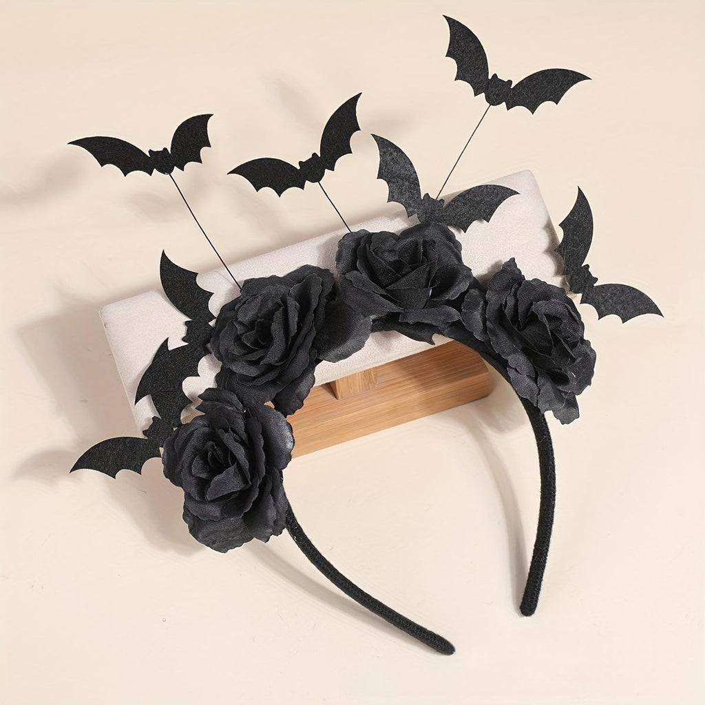 Bandeau de style foncé Mignon Ghost criant Feathered Black Bat