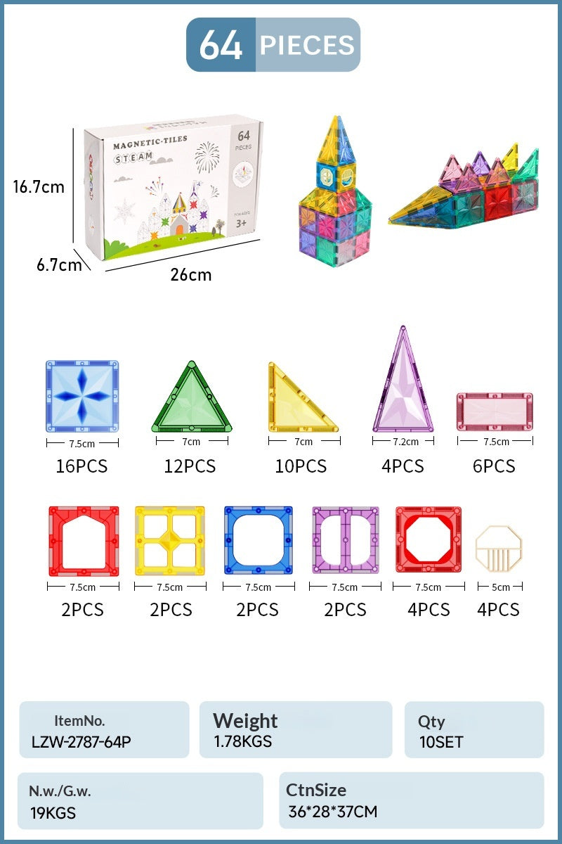 Assemblage Magnetic Square Block Building Jouets