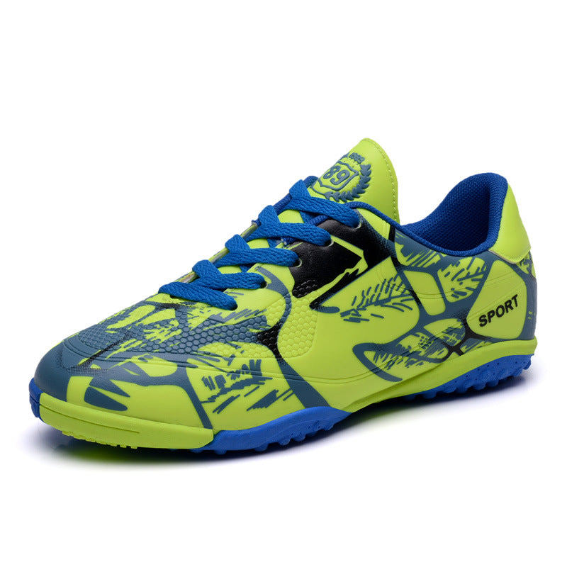 Chaussures de soccer Bas-top en cuir surface en caoutchouc ongles long ongles cassés ongles fond plat garçons