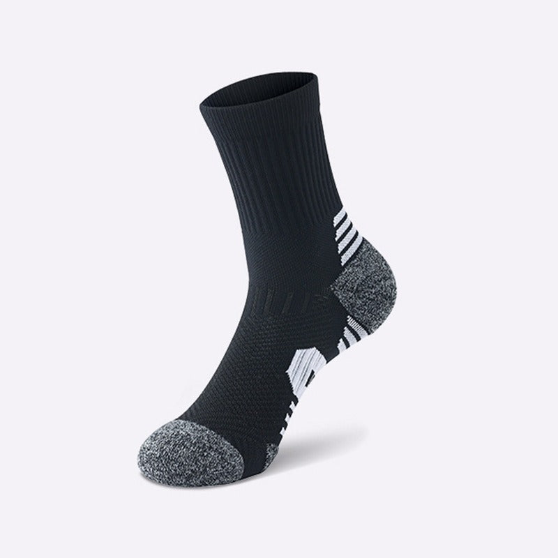 Chaussettes de basketball pour hommes Longueur mi-calf avec une semelle en tissu Terry