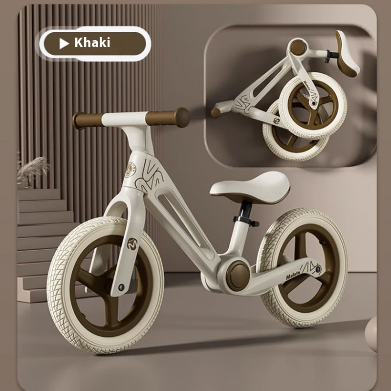 Four-wheel pedal-less children's balance bike
