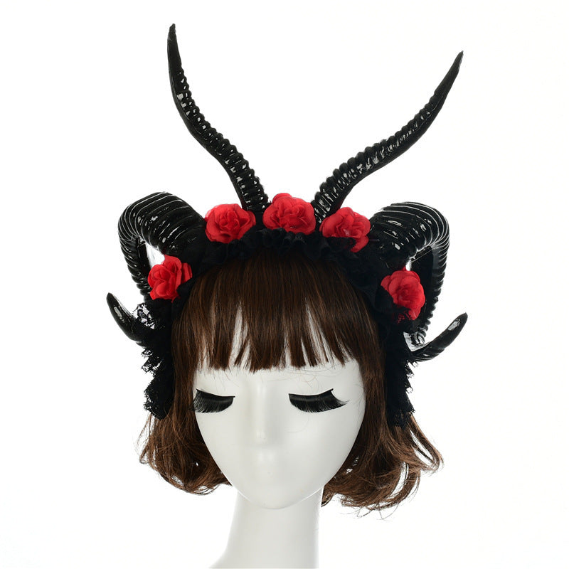 Simulation Lace Horn Dark Witch Horn Witch Cos Horn Headband