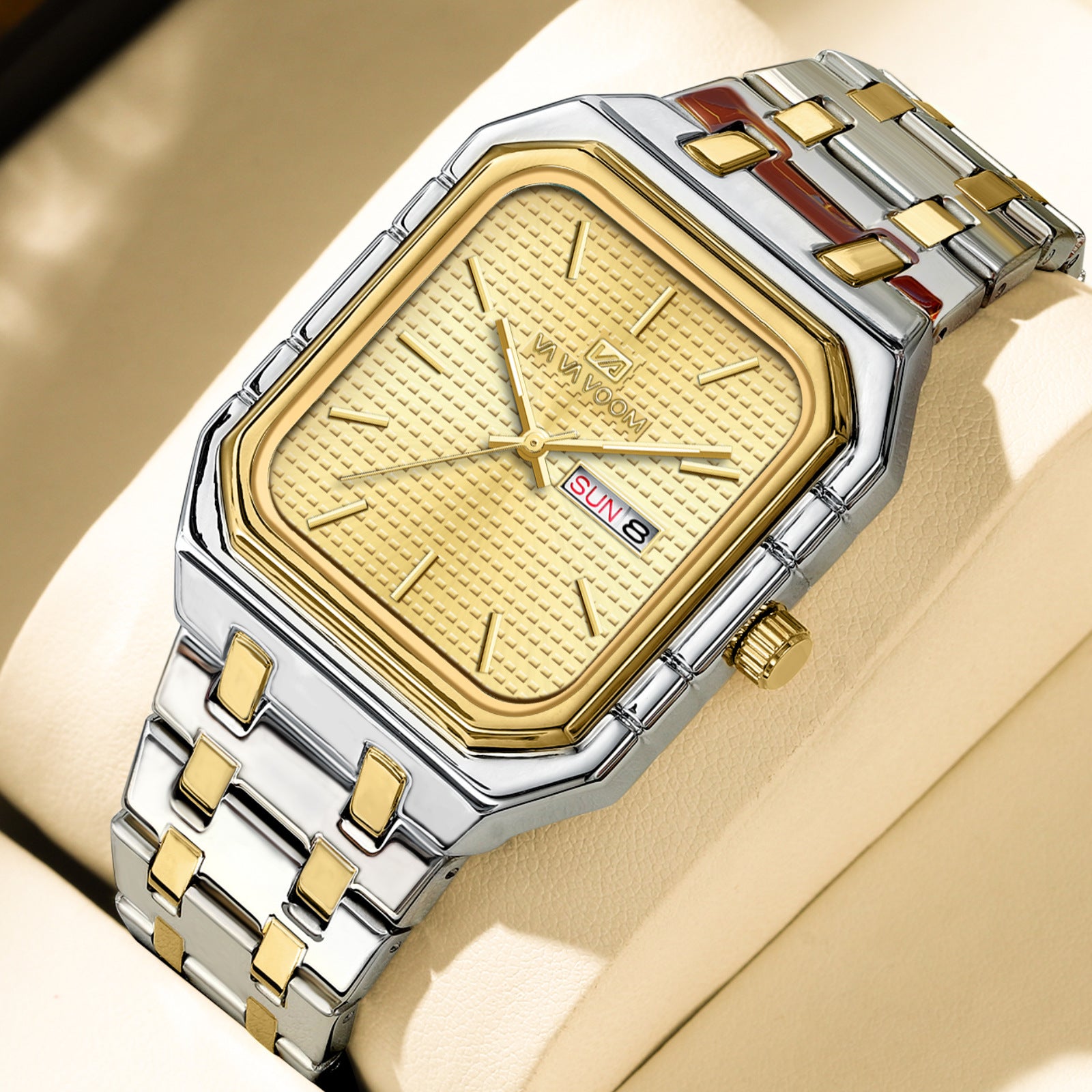 Homme Casual Élégant montre carrée lumineuse