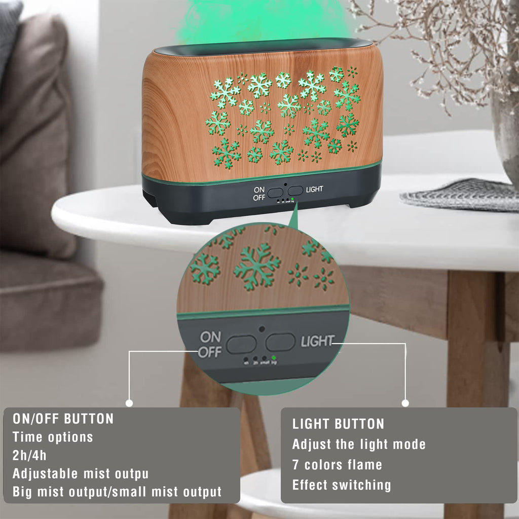Motif de Noël flocons de neige Humidificateur ménage Aromathérapie coloré Humidificateur Atmosphe