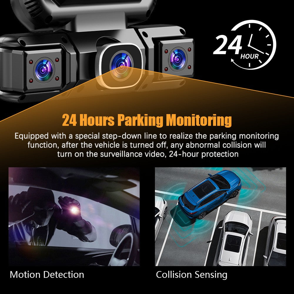 5G WiFi Dash Cam 4 Channel 360 Avant Arrière Intérieur DashCam