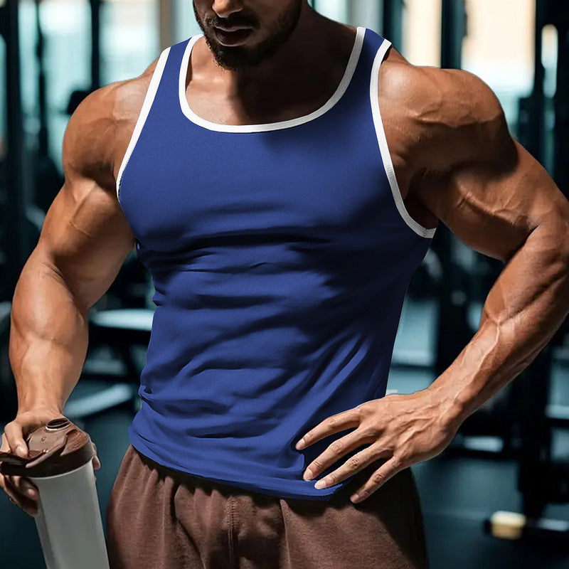Veste de couche de réservoir de fitness de style américain pour hommes