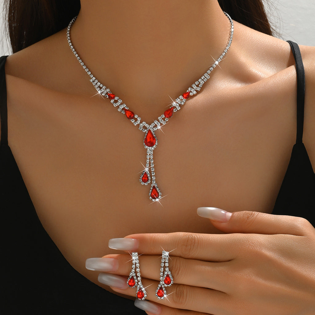 Ensemble de boucles d'oreilles et colliers de 2 pcs pour femmes