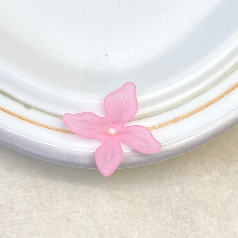 Perles de fleurs acryliques 4-Petal givrées