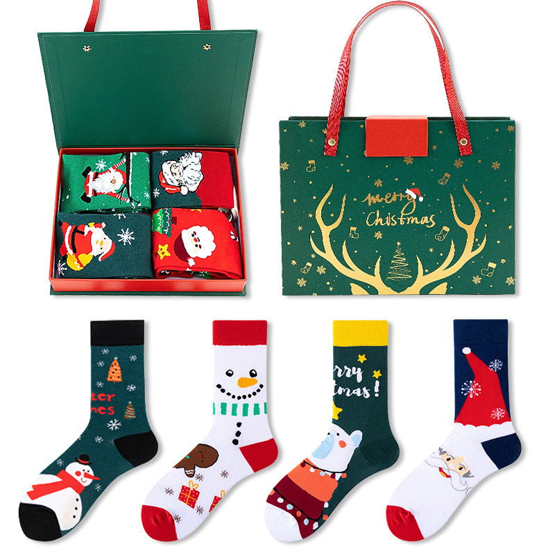 Santa Snowman Chaussettes en coton cartoon