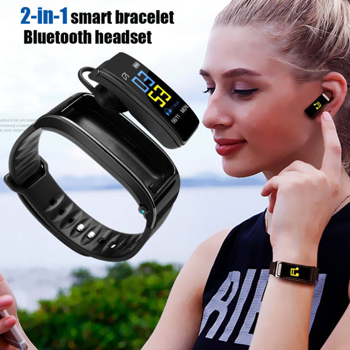 Smart Bracelet Bluetooth casque deux en un seul rythme cardiaque et pression artérielle